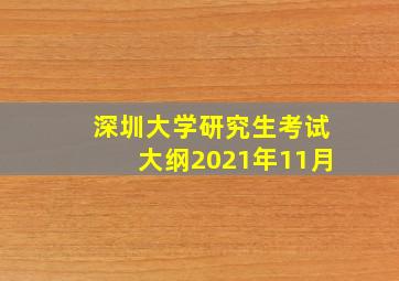 深圳大学研究生考试大纲2021年11月