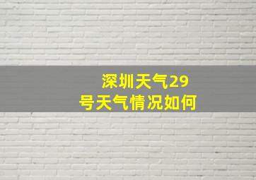 深圳天气29号天气情况如何