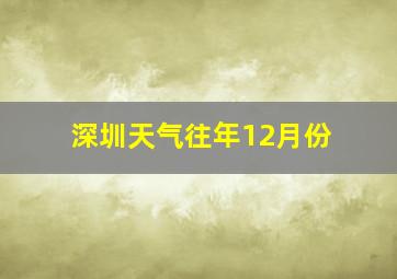 深圳天气往年12月份