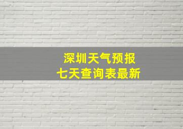 深圳天气预报七天查询表最新