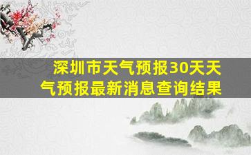 深圳市天气预报30天天气预报最新消息查询结果