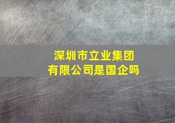 深圳市立业集团有限公司是国企吗