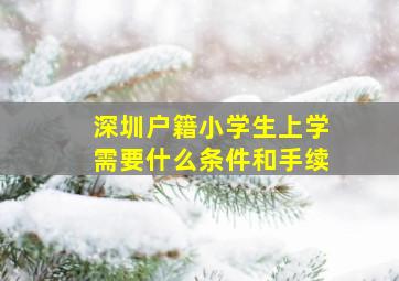 深圳户籍小学生上学需要什么条件和手续