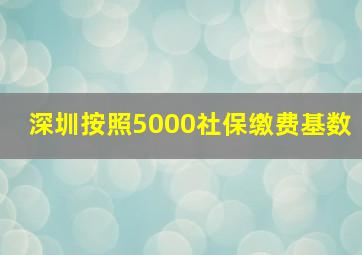 深圳按照5000社保缴费基数