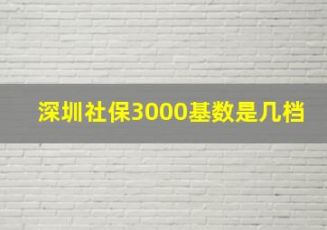 深圳社保3000基数是几档