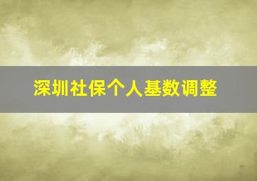 深圳社保个人基数调整