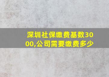 深圳社保缴费基数3000,公司需要缴费多少