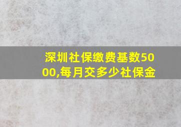 深圳社保缴费基数5000,每月交多少社保金