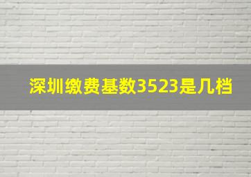 深圳缴费基数3523是几档