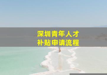 深圳青年人才补贴申请流程