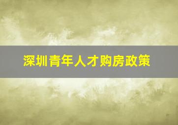 深圳青年人才购房政策