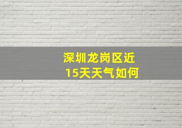 深圳龙岗区近15天天气如何