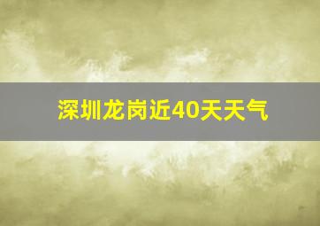 深圳龙岗近40天天气