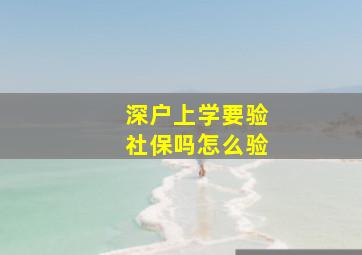 深户上学要验社保吗怎么验