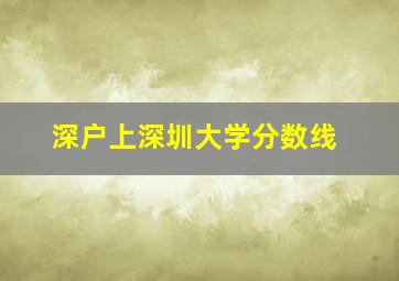 深户上深圳大学分数线