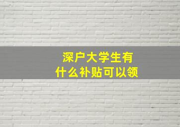 深户大学生有什么补贴可以领