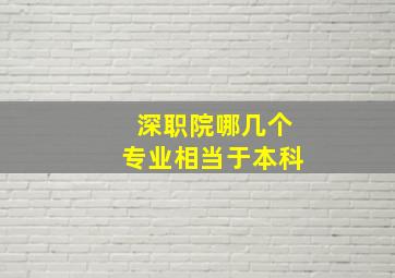 深职院哪几个专业相当于本科