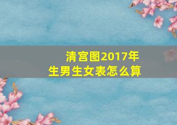 清宫图2017年生男生女表怎么算