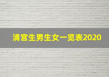 清宫生男生女一览表2020