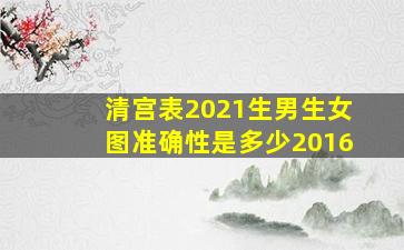 清宫表2021生男生女图准确性是多少2016