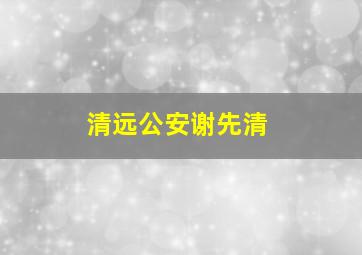 清远公安谢先清