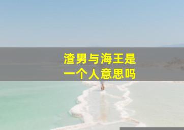 渣男与海王是一个人意思吗