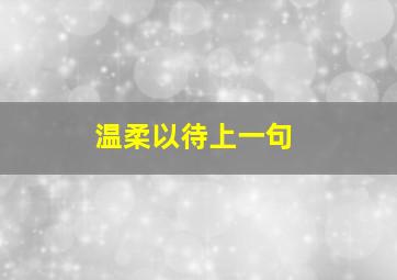 温柔以待上一句