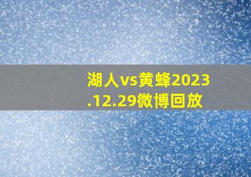 湖人vs黄蜂2023.12.29微博回放