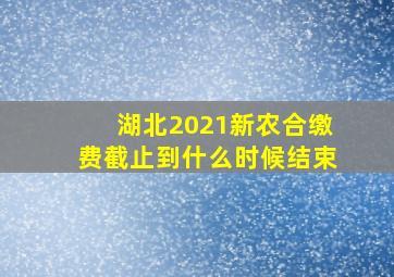 湖北2021新农合缴费截止到什么时候结束