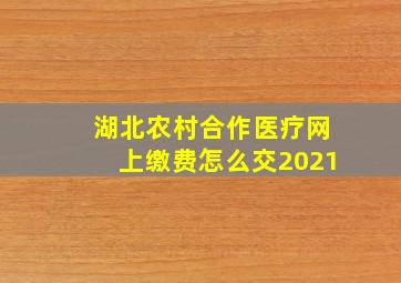 湖北农村合作医疗网上缴费怎么交2021