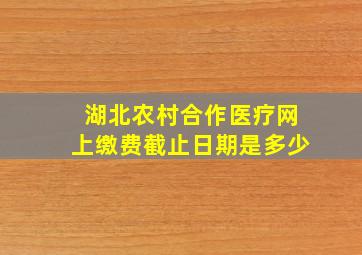 湖北农村合作医疗网上缴费截止日期是多少