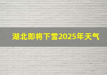 湖北即将下雪2025年天气