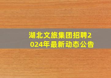 湖北文旅集团招聘2024年最新动态公告