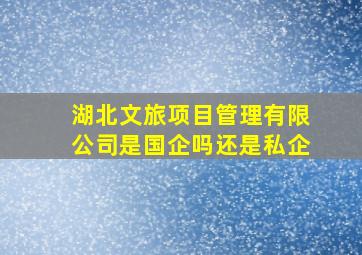 湖北文旅项目管理有限公司是国企吗还是私企