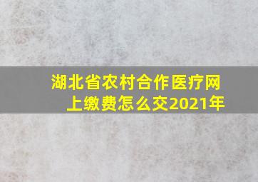 湖北省农村合作医疗网上缴费怎么交2021年