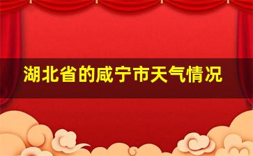 湖北省的咸宁市天气情况