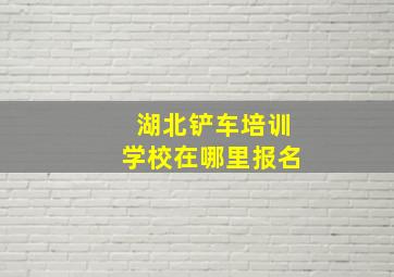 湖北铲车培训学校在哪里报名