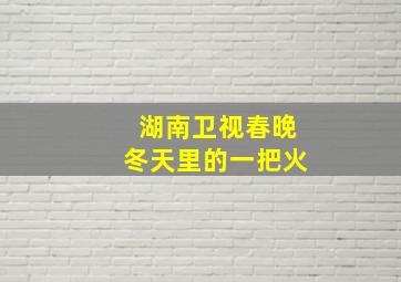 湖南卫视春晚冬天里的一把火