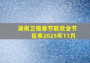 湖南卫视春节联欢会节目单2025年11月