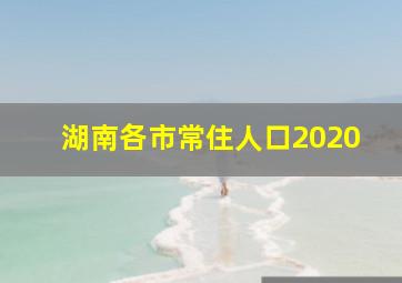 湖南各市常住人口2020