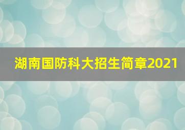 湖南国防科大招生简章2021