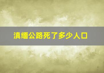 滇缅公路死了多少人口