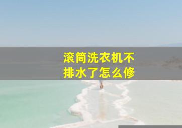 滚筒洗衣机不排水了怎么修