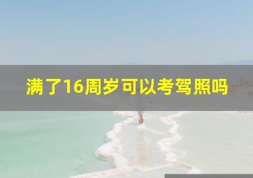 满了16周岁可以考驾照吗