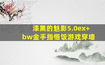 漆黑的魅影5.0ex+bw金手指悟饭游戏穿墙