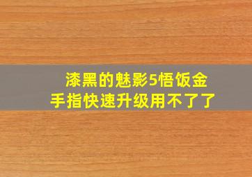 漆黑的魅影5悟饭金手指快速升级用不了了