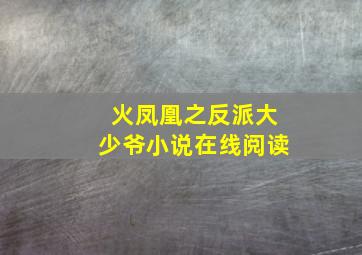 火凤凰之反派大少爷小说在线阅读