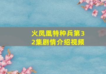 火凤凰特种兵第32集剧情介绍视频