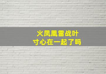 火凤凰雷战叶寸心在一起了吗