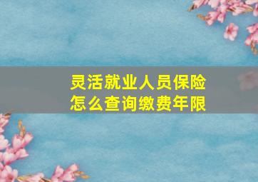 灵活就业人员保险怎么查询缴费年限